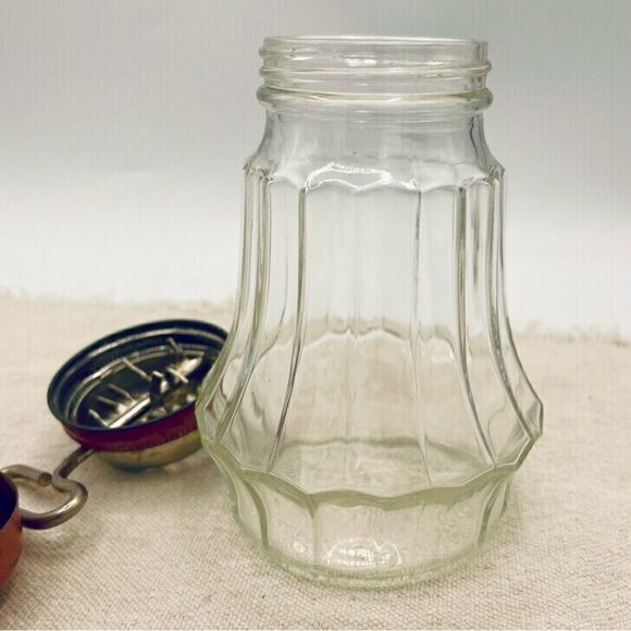 Federal Tool Corp Hazel Atlas Metal Turnkey Nut Grinder Panel Glass Jar with Lid - Picture 8 of 14